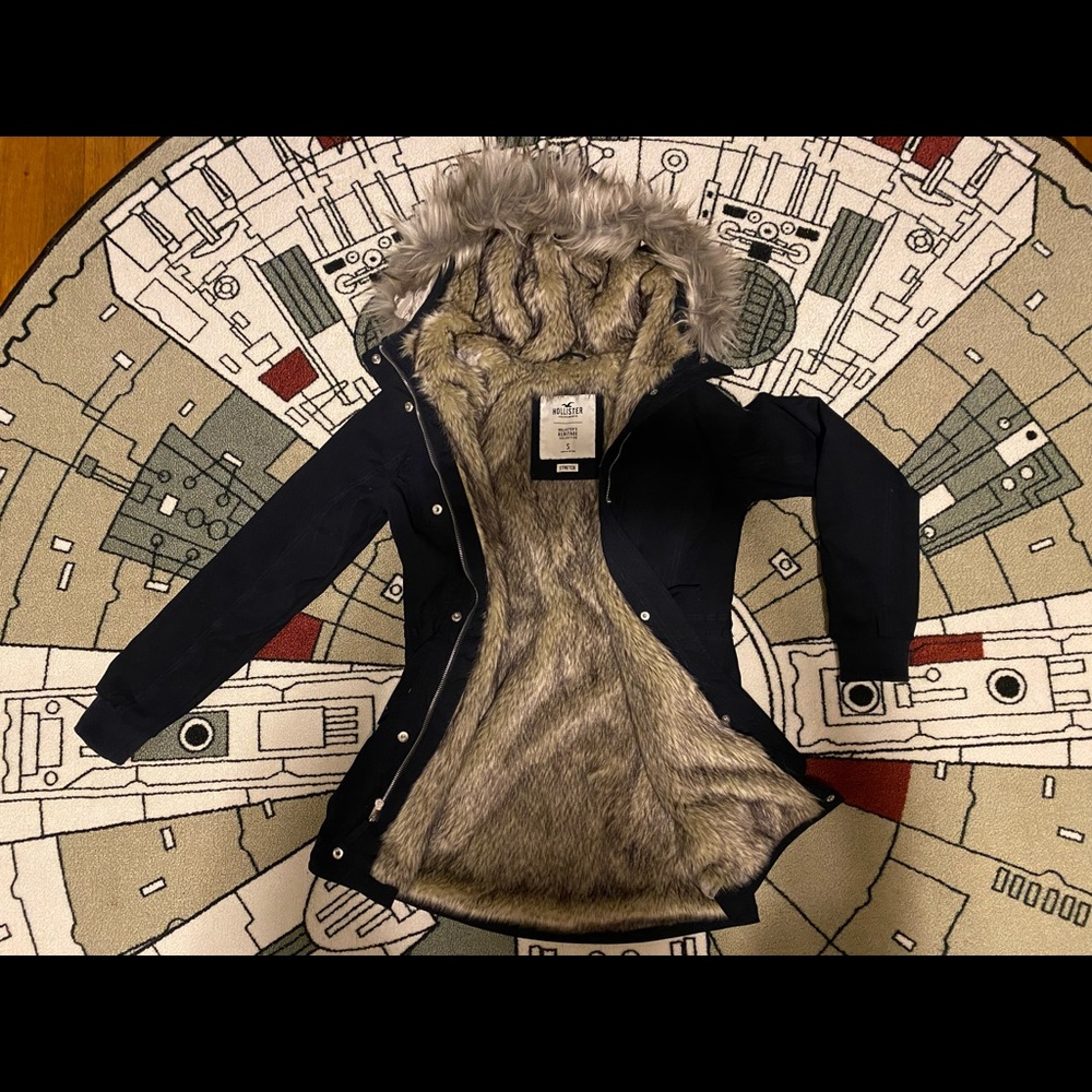 Hollister Heritage Collection Black Fur Parka (S)